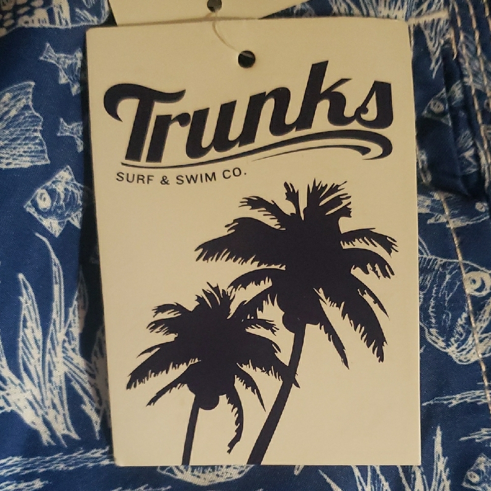 Men's Trunks Surf & Swim Co. Nautical Deep Sea Fishes Printed Size XL Cobalt NWT - Picture 10 of 13